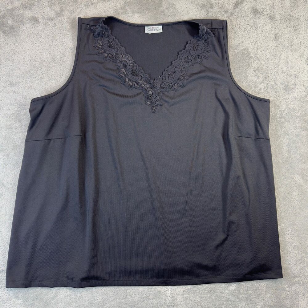 Maggie Barnes For Catherine’s Tank Blouse Women’s 4X Sleeveless V-Neck Lace Trim